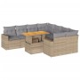 Set de sofás de jardín con cojines 9 pzas ratán sintético beige de , Conjuntos de jardín - Ref: Foro24-3327020, Precio: 659,2...