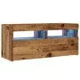 Mueble TV luces LED madera ingeniería envejecida 90x35x40 cm de , Muebles TV - Ref: Foro24-856307, Precio: 68,53 €, Descuento: %