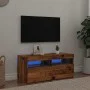 Mueble TV luces LED madera ingeniería envejecida 90x35x40 cm de , Muebles TV - Ref: Foro24-856307, Precio: 68,53 €, Descuento: %