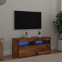 Mueble TV luces LED madera ingeniería envejecida 90x35x40 cm de , Muebles TV - Ref: Foro24-856307, Precio: 69,65 €, Descuento: %