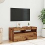 Mueble TV luces LED madera ingeniería envejecida 90x35x40 cm de , Muebles TV - Ref: Foro24-856307, Precio: 69,65 €, Descuento: %