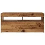 Mueble TV luces LED madera ingeniería envejecida 90x35x40 cm de , Muebles TV - Ref: Foro24-856307, Precio: 68,53 €, Descuento: %