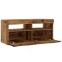 Mueble TV luces LED madera ingeniería envejecida 90x35x40 cm de , Muebles TV - Ref: Foro24-856307, Precio: 68,53 €, Descuento: %