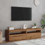 Muebles TV con luces LED 2 uds madera ingeniería roble artisan de , Muebles TV - Ref: Foro24-856318, Precio: 85,70 €, Descuen...