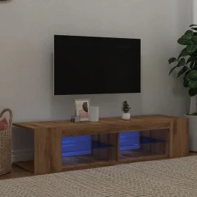 Mueble de TV luces LED madera roble artisan 135x39x30 cm de , Muebles TV - Ref: Foro24-856324, Precio: 77,65 €, Descuento: %