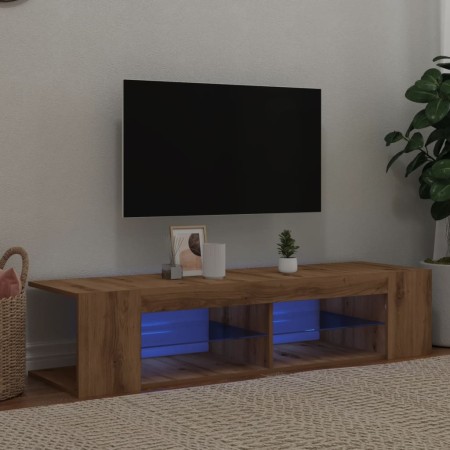 Mueble de TV luces LED madera roble artisan 135x39x30 cm de , Muebles TV - Ref: Foro24-856324, Precio: 78,92 €, Descuento: %
