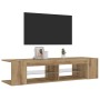 Mueble de TV luces LED madera roble artisan 135x39x30 cm de , Muebles TV - Ref: Foro24-856324, Precio: 78,92 €, Descuento: %