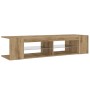 Mueble de TV luces LED madera roble artisan 135x39x30 cm de , Muebles TV - Ref: Foro24-856324, Precio: 78,92 €, Descuento: %