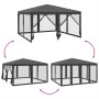 Carpa para fiestas 8 paredes de malla HDPE gris antracita 4x4 m de , Carpas y cenadores - Ref: Foro24-4010064, Precio: 139,74...