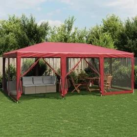 Carpa para fiestas con 10 paredes de malla HDPE rojo 6x4 m de , Carpas y cenadores - Ref: Foro24-4010070, Precio: 162,33 €, D...