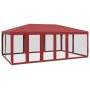 Carpa para fiestas con 10 paredes de malla HDPE rojo 6x4 m de , Carpas y cenadores - Ref: Foro24-4010070, Precio: 165,53 €, D...