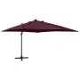 Sombrilla voladiza con poste y luces LED rojo burdeos 300 cm de vidaXL, Sombrillas - Ref: Foro24-312350, Precio: 270,66 €, De...