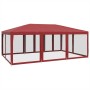 Carpa para fiestas con 10 paredes de malla HDPE rojo 6x4 m de , Carpas y cenadores - Ref: Foro24-4010070, Precio: 165,53 €, D...
