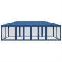 Carpa para fiestas con 12 paredes de malla HDPE azul 8x4 m de , Carpas y cenadores - Ref: Foro24-4010072, Precio: 207,60 €, D...