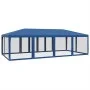 Carpa para fiestas con 12 paredes de malla HDPE azul 8x4 m de , Carpas y cenadores - Ref: Foro24-4010072, Precio: 207,60 €, D...