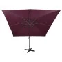 Sombrilla voladiza con poste y luces LED rojo burdeos 300 cm de vidaXL, Sombrillas - Ref: Foro24-312350, Precio: 270,66 €, De...