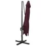 Sombrilla voladiza con poste y luces LED rojo burdeos 300 cm de vidaXL, Sombrillas - Ref: Foro24-312350, Precio: 270,66 €, De...