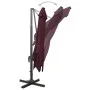 Sombrilla voladiza con poste y luces LED rojo burdeos 300 cm de vidaXL, Sombrillas - Ref: Foro24-312350, Precio: 270,66 €, De...