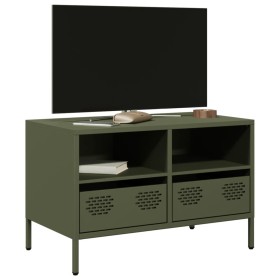 Mueble para TV acero laminado en frío verde oliva 68x39x43,5 cm de , Muebles TV - Ref: Foro24-851320, Precio: 69,85 €, Descue...