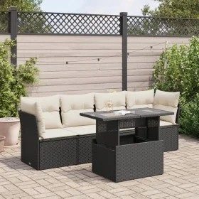 Set de muebles de jardín 5 pzas y cojines ratán sintético negro de , Conjuntos de jardín - Ref: Foro24-3326087, Precio: 346,8...