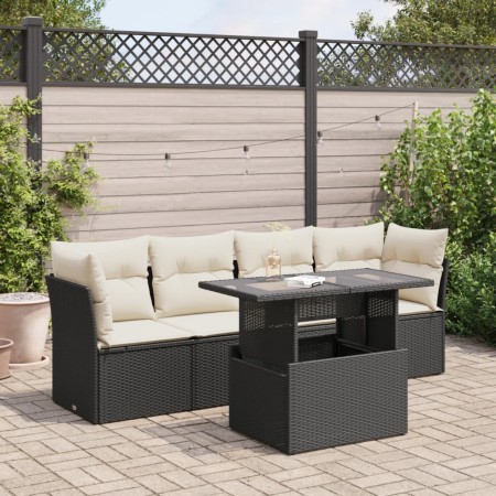 Set de muebles de jardín 5 pzas y cojines ratán sintético negro de , Conjuntos de jardín - Ref: Foro24-3326087, Precio: 345,9...