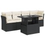 Set de muebles de jardín 5 pzas y cojines ratán sintético negro de , Conjuntos de jardín - Ref: Foro24-3326087, Precio: 345,9...