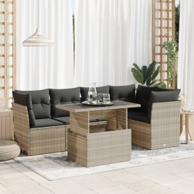 Set de sofás de jardín 6 pzas y cojines ratán sintético gris de , Conjuntos de jardín - Ref: Foro24-3326163, Precio: 454,45 €...
