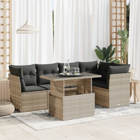 Set de sofás de jardín 6 pzas y cojines ratán sintético gris de , Conjuntos de jardín - Ref: Foro24-3326163, Precio: 454,45 €...