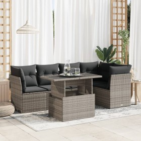 Set de muebles de jardín 6 pzas y cojines ratán sintético gris de , Conjuntos de jardín - Ref: Foro24-3326161, Precio: 443,10...