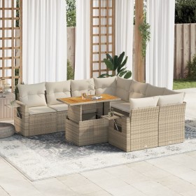 Set de sofás de jardín con cojines 9 pzas ratán sintético beige de , Conjuntos de jardín - Ref: Foro24-3327131, Precio: 701,7...