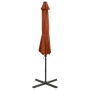 Sombrilla voladiza con poste y luces LED terracota 300 cm de vidaXL, Sombrillas - Ref: Foro24-312335, Precio: 184,71 €, Descu...