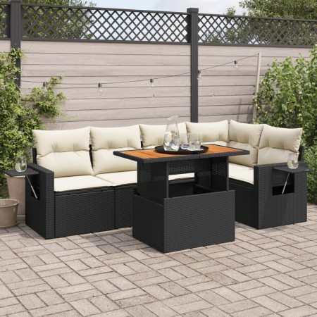 Set de sofás de jardín 6 piezas y cojines ratán sintético negro de , Conjuntos de jardín - Ref: Foro24-3327150, Precio: 424,8...