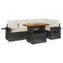 Set de sofás de jardín 6 piezas y cojines ratán sintético negro de , Conjuntos de jardín - Ref: Foro24-3327150, Precio: 424,8...