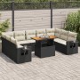 Set de sofás de jardín y cojines 10 pzas ratán sintético negro de , Conjuntos de jardín - Ref: Foro24-3327192, Precio: 644,02...