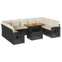 Set de sofás de jardín y cojines 10 pzas ratán sintético negro de , Conjuntos de jardín - Ref: Foro24-3327192, Precio: 644,02...