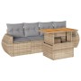 Juego de sofás jardín con cojines 5 pzas ratán sintético beige de , Conjuntos de jardín - Ref: Foro24-3327209, Precio: 383,91...