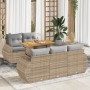 Juego de sofás jardín con cojines 6 pzas ratán sintético beige de , Conjuntos de jardín - Ref: Foro24-3327216, Precio: 501,35...