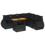 Set de sofás de jardín 7 pzas con cojines ratán sintético negro de , Conjuntos de jardín - Ref: Foro24-3327268, Precio: 512,9...