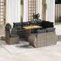 Set de sofás de jardín con cojines 9 pzas ratán sintético gris de , Conjuntos de jardín - Ref: Foro24-3327280, Precio: 711,30...