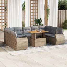 Juego de sofás jardín con cojines beige 10 pzas ratán sintético de , Conjuntos de jardín - Ref: Foro24-3327307, Precio: 767,2...