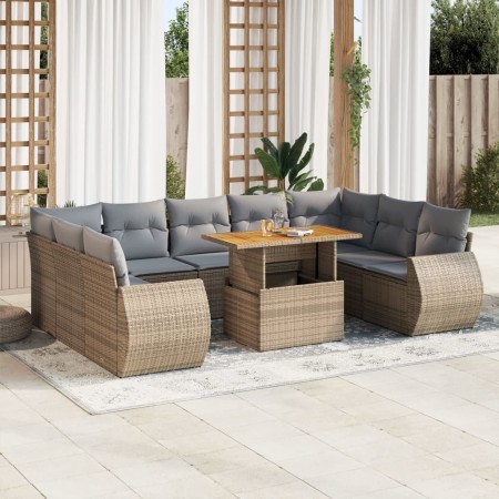 Juego de sofás jardín con cojines beige 10 pzas ratán sintético de , Conjuntos de jardín - Ref: Foro24-3327307, Precio: 767,2...