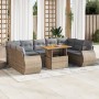 Juego de sofás jardín con cojines beige 10 pzas ratán sintético de , Conjuntos de jardín - Ref: Foro24-3327307, Precio: 767,2...
