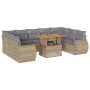 Juego de sofás jardín con cojines beige 10 pzas ratán sintético de , Conjuntos de jardín - Ref: Foro24-3327307, Precio: 767,2...