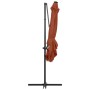 Sombrilla voladiza con luces LED terracota 250x250 cm de vidaXL, Sombrillas - Ref: Foro24-312311, Precio: 88,08 €, Descuento: %