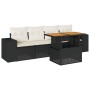 Set de muebles de jardín 5 pzas y cojines ratán sintético negro de , Conjuntos de jardín - Ref: Foro24-3327318, Precio: 358,0...