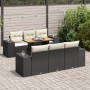 Set de sofás de jardín 7 pzas con cojines ratán sintético negro de , Conjuntos de jardín - Ref: Foro24-3327332, Precio: 517,9...