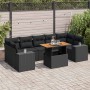 Set de sofás de jardín y cojines 8 piezas ratán sintético negro de , Conjuntos de jardín - Ref: Foro24-3327345, Precio: 582,8...