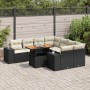 Set de sofás de jardín con cojines 9 pzas ratán sintético negro de , Conjuntos de jardín - Ref: Foro24-3327353, Precio: 598,8...