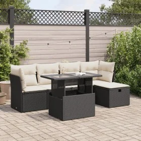 Set de sofás de jardín 6 piezas y cojines ratán sintético negro de , Conjuntos de jardín - Ref: Foro24-3326137, Precio: 397,8...