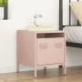 Mesita de noche acero rosa 35x39x43,5 cm de , Mesitas de noche - Ref: Foro24-851246, Precio: 58,46 €, Descuento: %